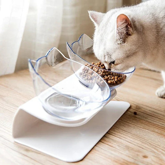 Smart Angle Cat Double Food Bowl