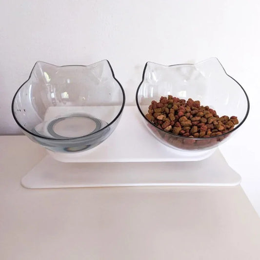 Smart Angle Cat Double Food Bowl