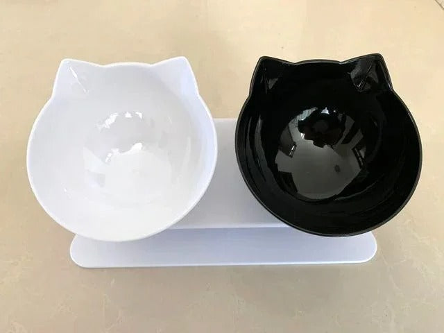 Smart Angle Cat Double Food Bowl