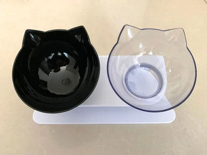 Smart Angle Cat Double Food Bowl